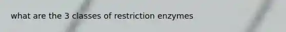 what are the 3 classes of restriction enzymes