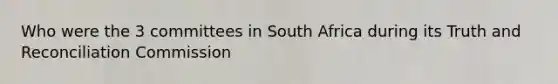 Who were the 3 committees in South Africa during its Truth and Reconciliation Commission