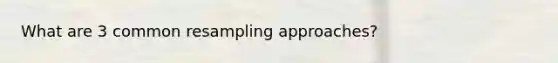 What are 3 common resampling approaches?