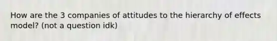 How are the 3 companies of attitudes to the hierarchy of effects model? (not a question idk)