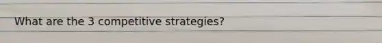 What are the 3 competitive strategies?