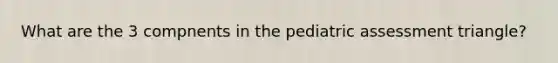 What are the 3 compnents in the pediatric assessment triangle?