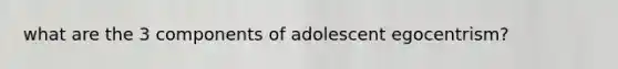 what are the 3 components of adolescent egocentrism?