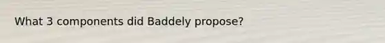 What 3 components did Baddely propose?