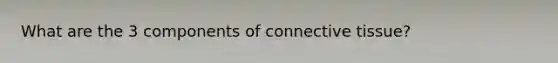 What are the 3 components of connective tissue?