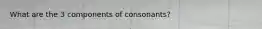 What are the 3 components of consonants?