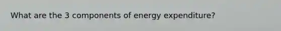 What are the 3 components of energy expenditure?