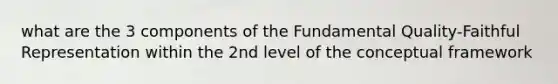 what are the 3 components of the Fundamental Quality-Faithful Representation within the 2nd level of the conceptual framework