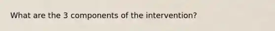 What are the 3 components of the intervention?