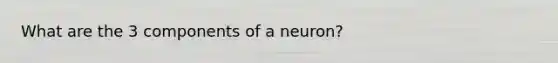 What are the 3 components of a neuron?