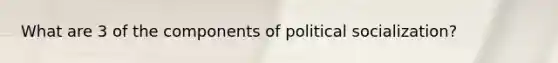 What are 3 of the components of political socialization?