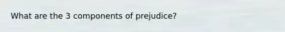 What are the 3 components of prejudice?