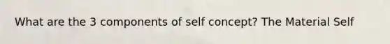 What are the 3 components of self concept? The Material Self