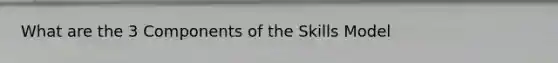 What are the 3 Components of the Skills Model