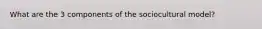 What are the 3 components of the sociocultural model?