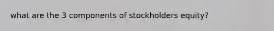 what are the 3 components of stockholders equity?