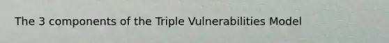 The 3 components of the Triple Vulnerabilities Model