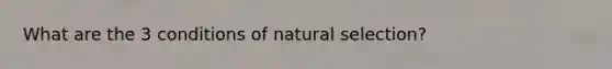 What are the 3 conditions of natural selection?