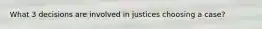 What 3 decisions are involved in justices choosing a case?