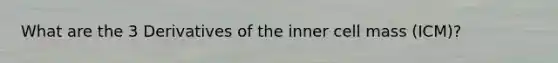 What are the 3 Derivatives of the inner cell mass (ICM)?