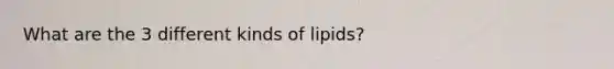 What are the 3 different kinds of lipids?