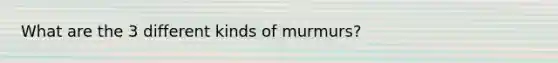 What are the 3 different kinds of murmurs?