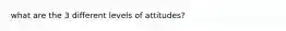 what are the 3 different levels of attitudes?