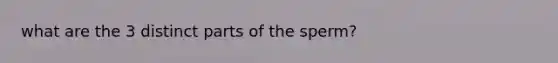 what are the 3 distinct parts of the sperm?