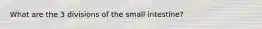 What are the 3 divisions of the small intestine?