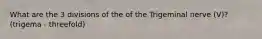 What are the 3 divisions of the of the Trigeminal nerve (V)? (trigema - threefold)