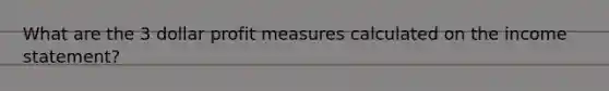 What are the 3 dollar profit measures calculated on the income statement?