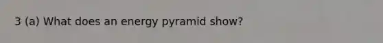 3 (a) What does an energy pyramid show?