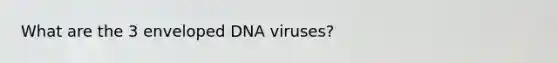 What are the 3 enveloped DNA viruses?