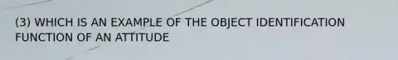 (3) WHICH IS AN EXAMPLE OF THE OBJECT IDENTIFICATION FUNCTION OF AN ATTITUDE