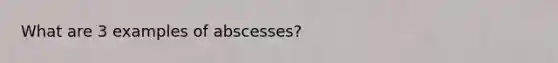 What are 3 examples of abscesses?