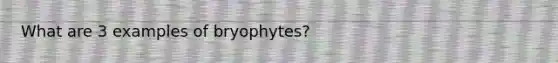 What are 3 examples of bryophytes?