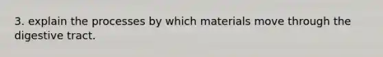 3. explain the processes by which materials move through the digestive tract.