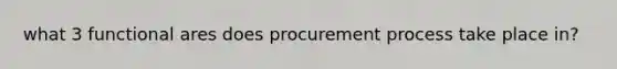 what 3 functional ares does procurement process take place in?