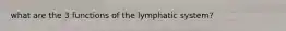 what are the 3 functions of the lymphatic system?