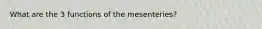 What are the 3 functions of the mesenteries?