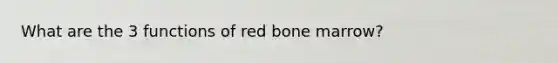 What are the 3 functions of red bone marrow?