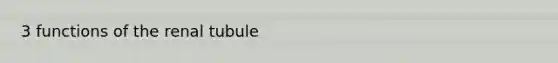 3 functions of the renal tubule