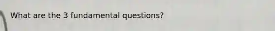 What are the 3 fundamental questions?