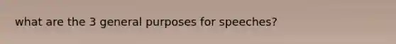 what are the 3 general purposes for speeches?