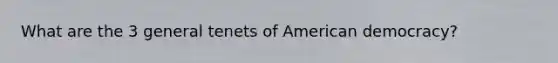 What are the 3 general tenets of American democracy?