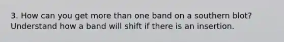 3. How can you get more than one band on a southern blot? Understand how a band will shift if there is an insertion.