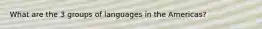 What are the 3 groups of languages in the Americas?