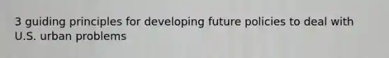 3 guiding principles for developing future policies to deal with U.S. urban problems