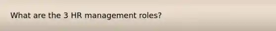 What are the 3 HR management roles?