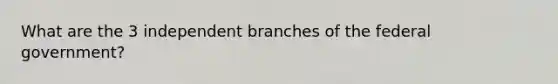 What are the 3 independent branches of the federal government?